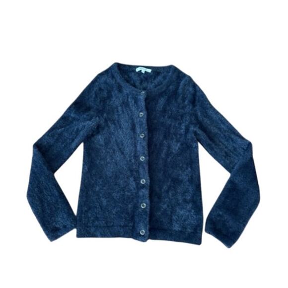 Madewell Hewitt Fuzzy Cardigan Sweater button down Black small - Picture 5 of 14